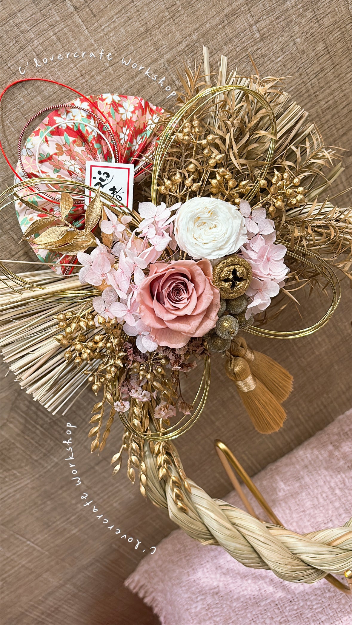 早烏優惠【製成品/工作坊】 日本保鮮花新春注連繩（Cm）