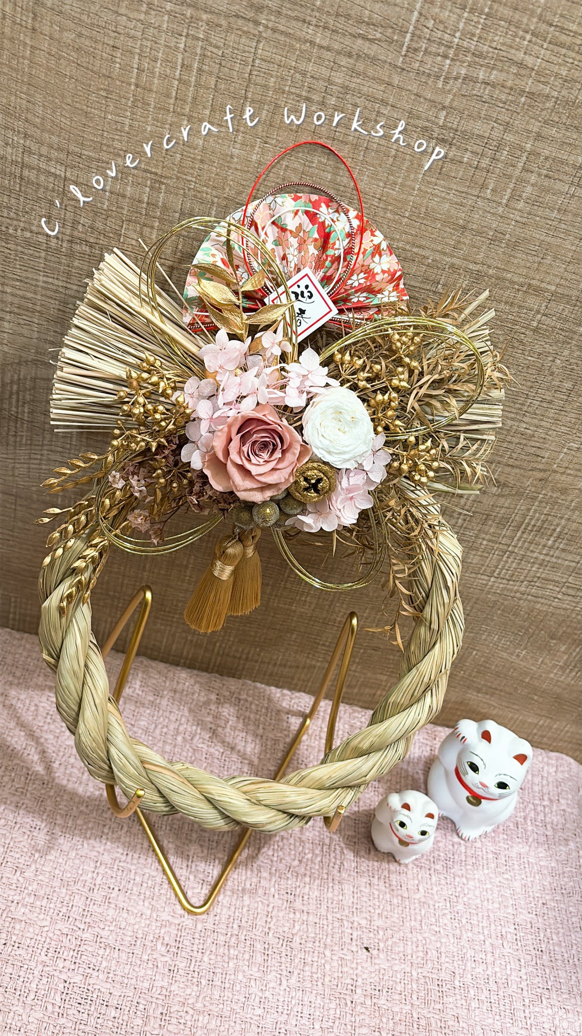 早烏優惠【製成品/工作坊】 日本保鮮花新春注連繩（Cm）