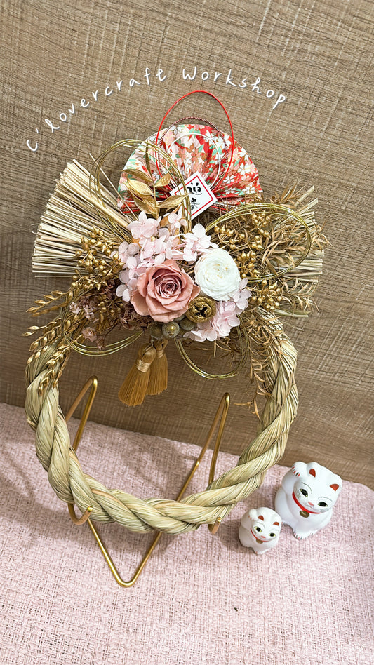 早烏優惠【製成品/工作坊】 日本保鮮花新春注連繩（Cm）