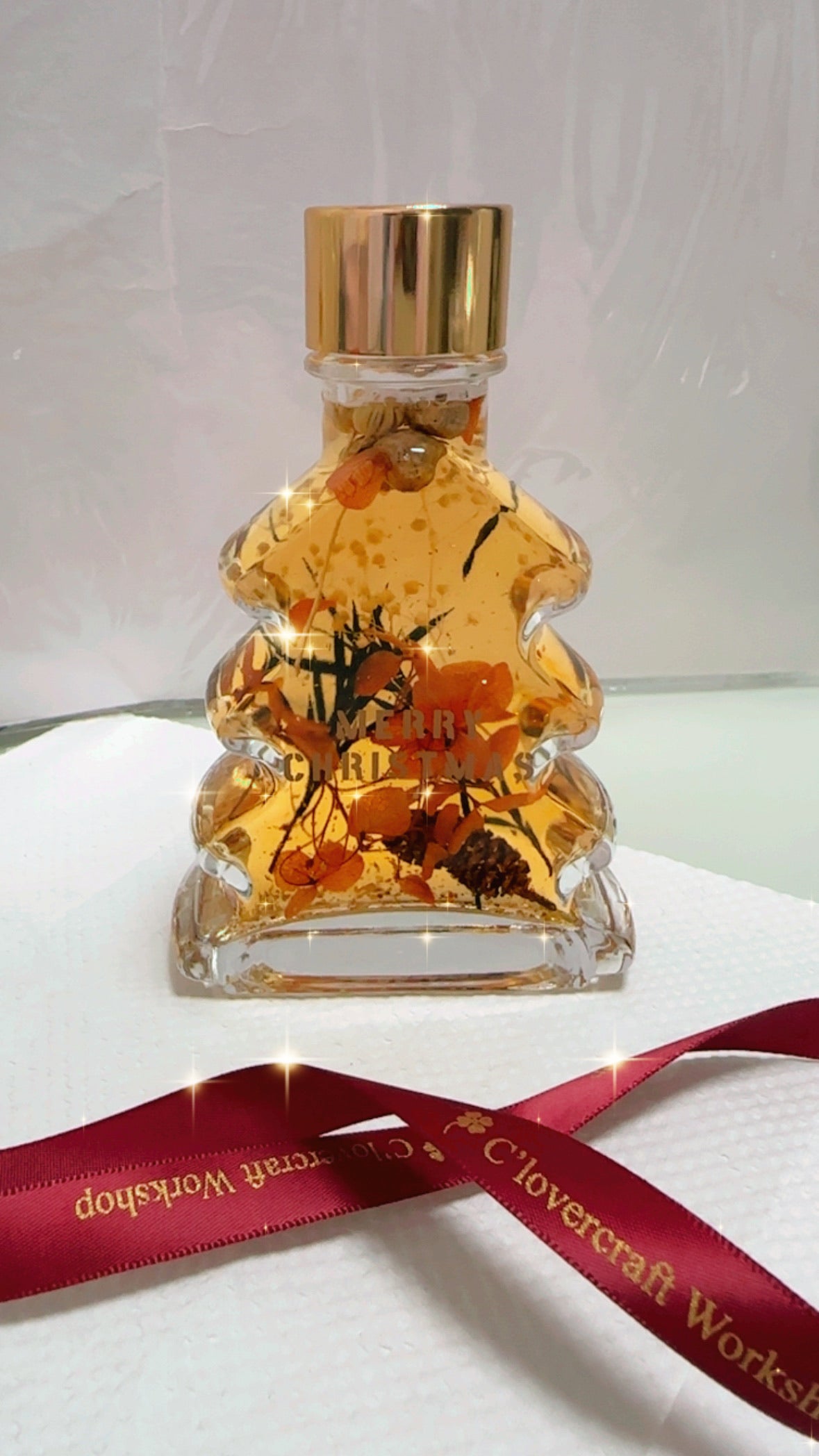 【製成品】日本保鮮花香薰擴香瓶（限定聖誕樹造型）