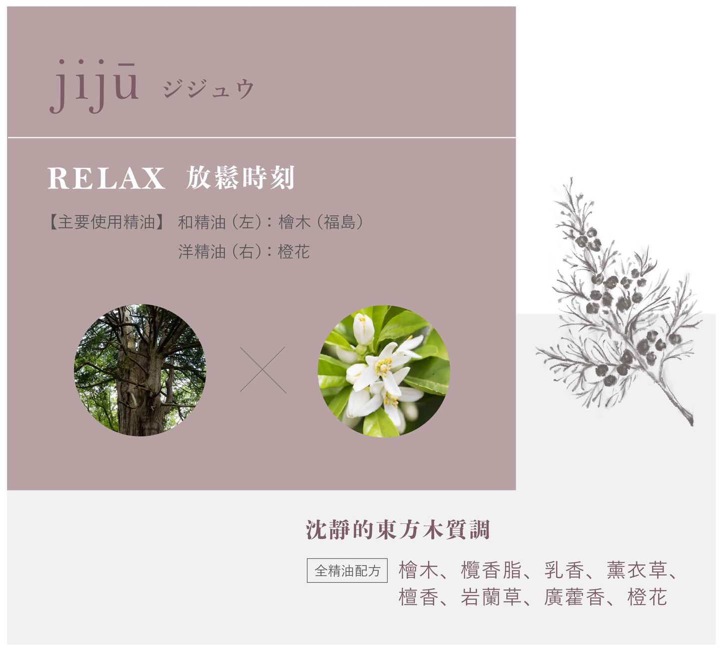 HANATOMI jiju RELAX 放鬆木質調純精油香水