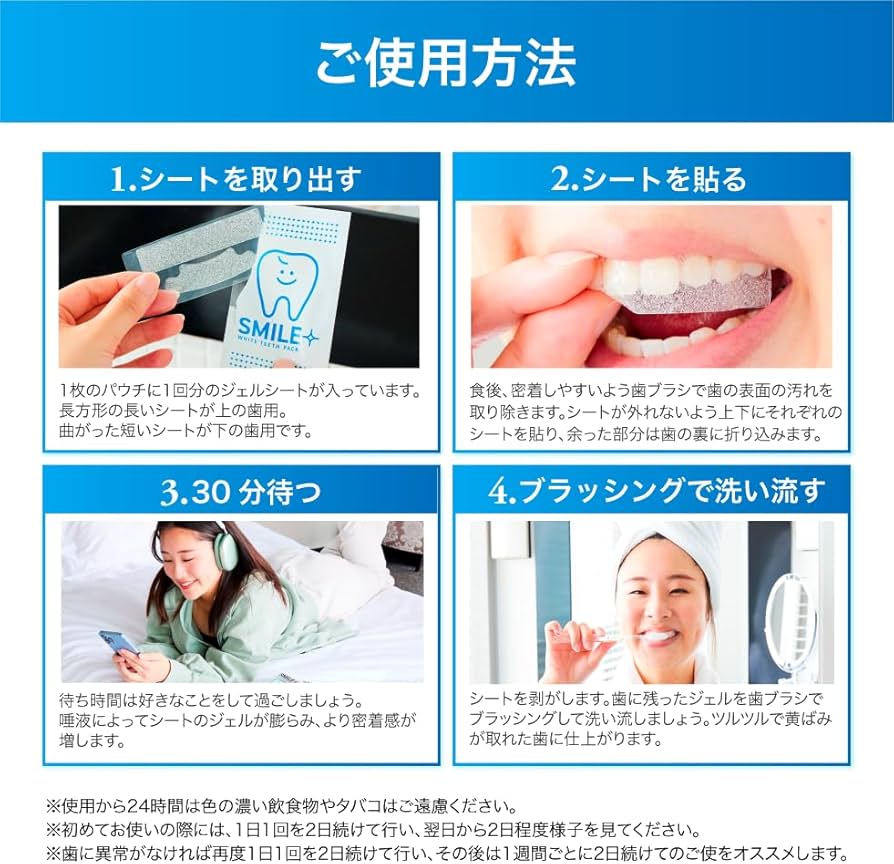 【代購】日本SMILE+ WHITE TEETH PACK 微笑亮白牙齒貼 （14天）